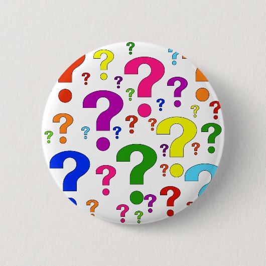 Badge Rond 5 Cm Points d'interrogation d'arc-en-ciel (Devant)