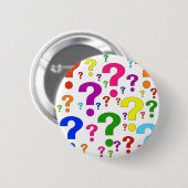 Badge Rond 5 Cm Points d'interrogation d'arc-en-ciel (Devant & derrière)