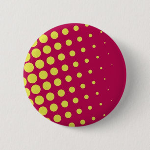 Badge Rond 5 Cm Points jaunes rétro