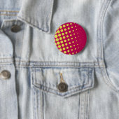 Badge Rond 5 Cm Points jaunes rétro (En situation)