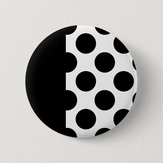 Badge Rond 5 Cm Points noirs et blancs (Devant)