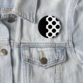 Badge Rond 5 Cm Points noirs et blancs (En situation)