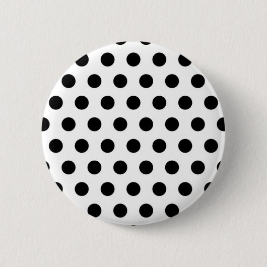 Badge Rond 5 Cm Points noirs sur fond blanc (Devant)