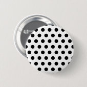 Badge Rond 5 Cm Points noirs sur fond blanc (Devant & derrière)