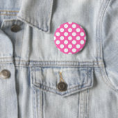 Badge Rond 5 Cm Points roses chauds (En situation)