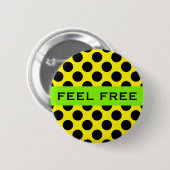 Badge Rond 5 Cm Points sans couture motif noir + votre dos (Devant & derrière)