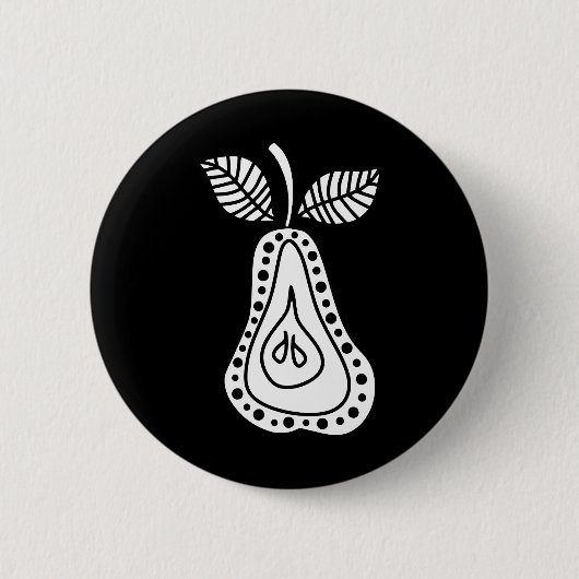 Badge Rond 5 Cm poire blanche (Devant)