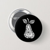 Badge Rond 5 Cm poire blanche (Devant & derrière)