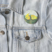 Badge Rond 5 Cm Poires jaunes et vertes (En situation)