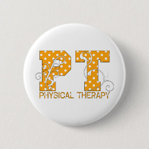 Badge Rond 5 Cm pois blanc orange de pinte