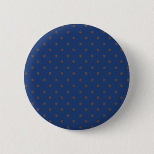 Badge Rond 5 Cm Pois Brown Bleu Cobalt. Besoin De Plus D'Ambiance