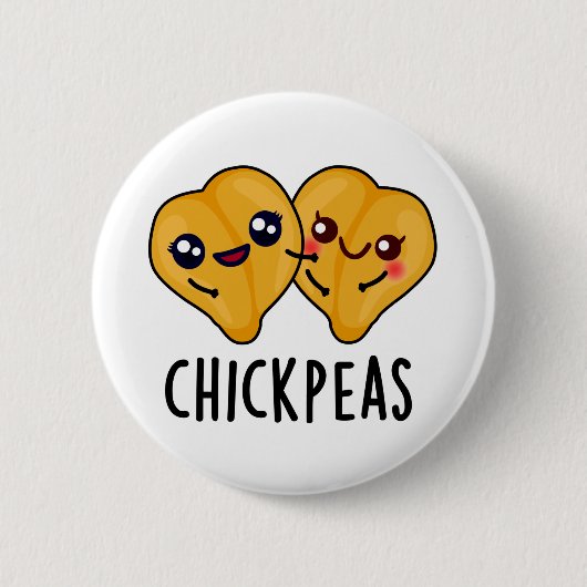 Badge Rond 5 Cm Pois Chick Funky Food Pun (Devant)