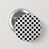 Badge Rond 5 Cm Pois, Motif Polka Dot, noir et blanc (Devant & derrière)