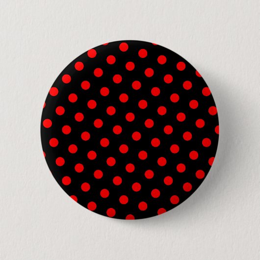 Badge Rond 5 Cm Pois noirs et rouges (Devant)