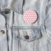 Badge Rond 5 Cm Pois rose et blanc (En situation)