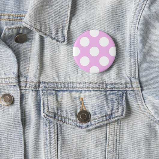 Badge Rond 5 Cm Pois roses, Motif Pointe Polka, Points, Pointe (En situation)