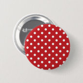 Badge Rond 5 Cm Pois rouge et blanc (Devant & derrière)