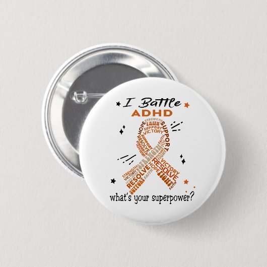 Badge Rond 5 Cm Poison de support ADHD (Devant & derrière)