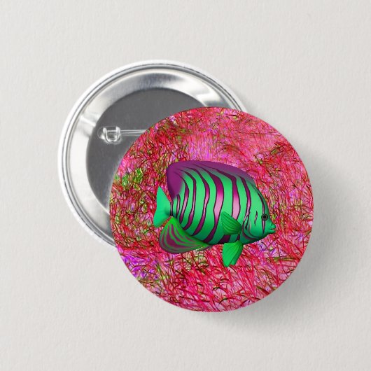Badge Rond 5 Cm Poisson (Devant & derrière)