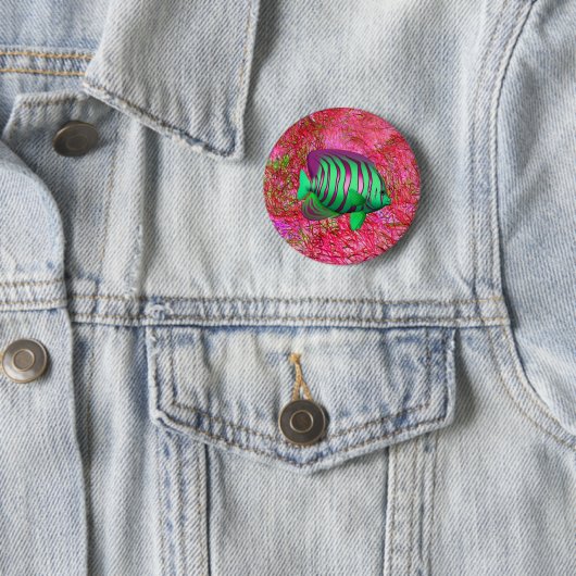 Badge Rond 5 Cm Poisson (En situation)