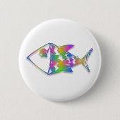 Badge Rond 5 Cm Poisson Abstrait (Devant)