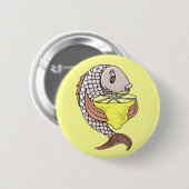 Badge Rond 5 Cm Poisson Au Citron (Devant & derrière)