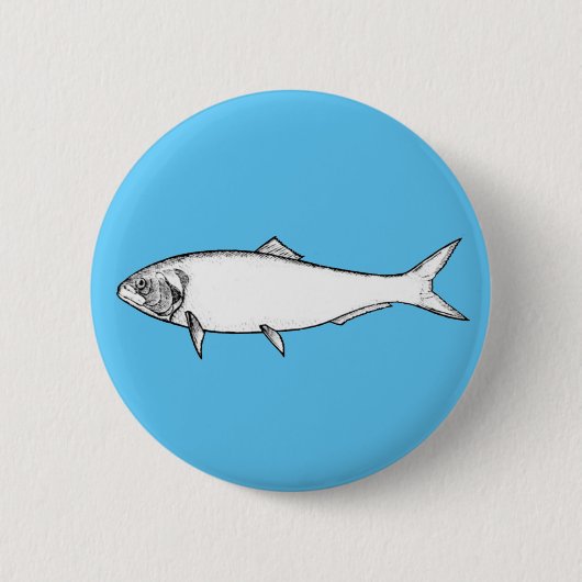 Badge Rond 5 Cm Poisson blanc (Devant)