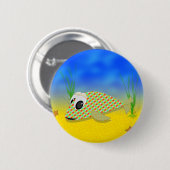 Badge Rond 5 Cm Poisson Carton mignon (Devant & derrière)
