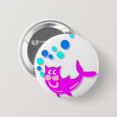 Badge Rond 5 Cm Poisson-chat (Devant & derrière)
