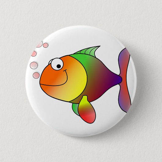Badge Rond 5 Cm Poisson de dessin (Devant)