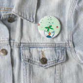 Badge Rond 5 Cm Poisson de Noël (En situation)
