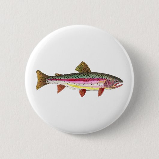 Badge Rond 5 Cm Poisson de truite arc-en-ciel (Devant)