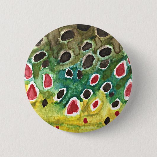Badge Rond 5 Cm Poisson de truite Brown (Devant)