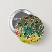 Badge Rond 5 Cm Poisson de truite Brown (Devant & derrière)