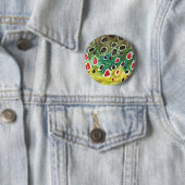 Badge Rond 5 Cm Poisson de truite Brown (En situation)