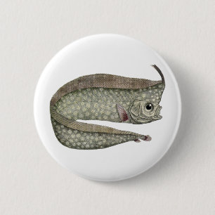 Badge Rond 5 Cm Poisson d'Oarfish vintage, Vie aquatique marine