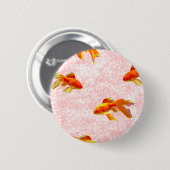 Badge Rond 5 Cm Poisson d'or rose motif (Devant & derrière)