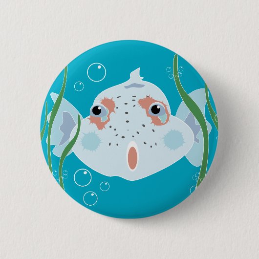 Badge Rond 5 Cm Poisson drôle (Devant)