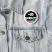 Badge Rond 5 Cm Poisson en plastique, changement climatique (En situation)