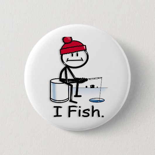 Badge Rond 5 Cm Poisson : glace (Devant)