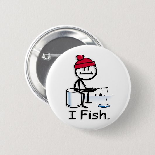 Badge Rond 5 Cm Poisson : glace (Devant & derrière)