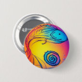 Badge Rond 5 Cm Poisson jaune coloré (Devant & derrière)