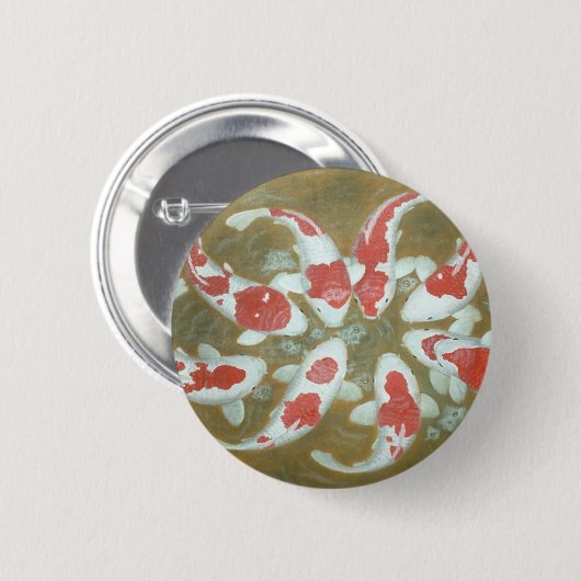 BADGE ROND 5 CM POISSON KOI (Devant & derrière)