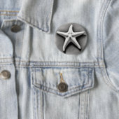 Badge Rond 5 Cm Poisson noir et blanc (En situation)