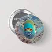 Badge Rond 5 Cm Poisson perroquet Hawaii (Devant & derrière)