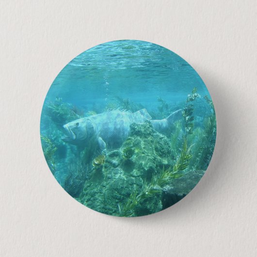 Badge Rond 5 Cm Poisson poisson... conception de poissons sous-mar (Devant)