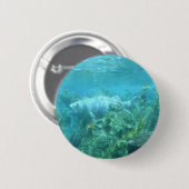 Badge Rond 5 Cm Poisson poisson... conception de poissons sous-mar (Devant & derrière)