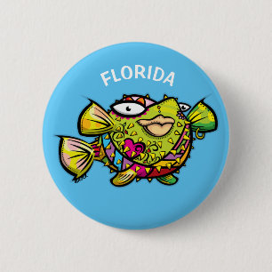 Badge Rond 5 Cm Poisson-pouffer de Floride