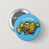 Badge Rond 5 Cm Poisson-pouffer de Floride (Devant & derrière)