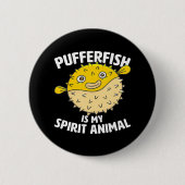 Badge Rond 5 Cm Poisson-Pufferfish Mon Esprit Animal Puffer Fish P (Devant)